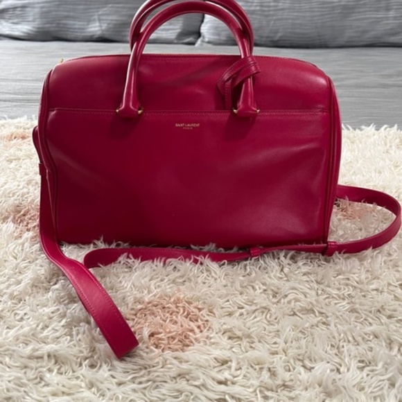 New Authentic Saint Laurent  logo-stamp leather duffle bag - Picture 5 of 13